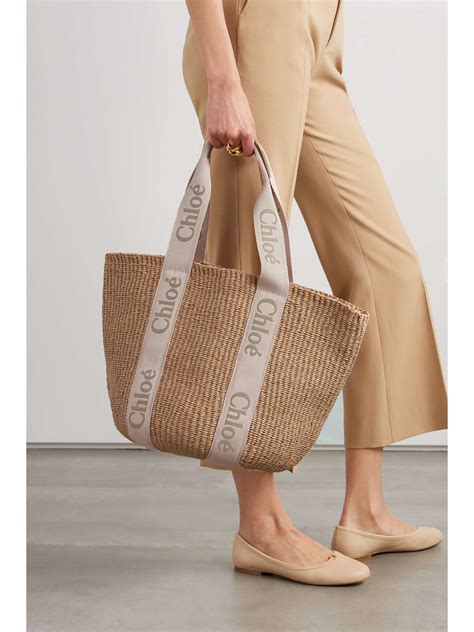 chloe woody raffia tote bag|chloe raffia crossbody bags.